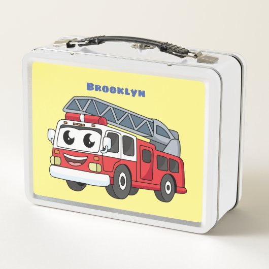 Lunch Box Caricature du moteur de feu joyeux (Dos)