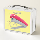 Lunch Box Caricature en agrafeuse rouge pâle (Dos)