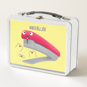 Lunch Box Caricature en agrafeuse rouge pâle