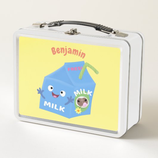 Lunch Box Caricature en carton de lait joyeux (Devant)