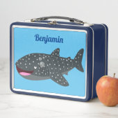 Lunch Box Caricature joli requin baleine joyeux (En situation)