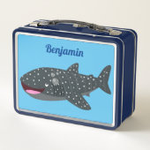 Lunch Box Caricature joli requin baleine joyeux (Dos)