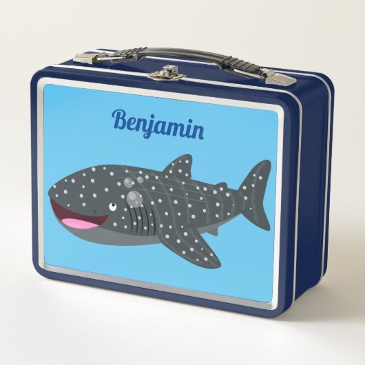 Lunch Box Caricature joli requin baleine joyeux (Devant)