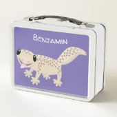 Lunch Box Caricature joli tan gecko tan joyeux (Dos)