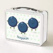 Lunch Box Caricature mignonne de bleuets violets (Dos)