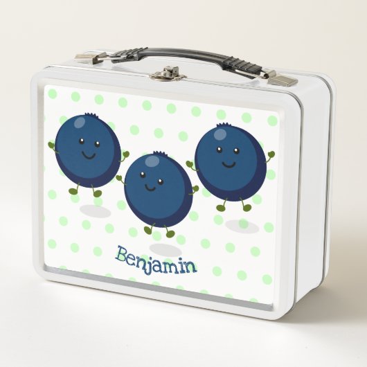 Lunch Box Caricature mignonne de bleuets violets (Devant)