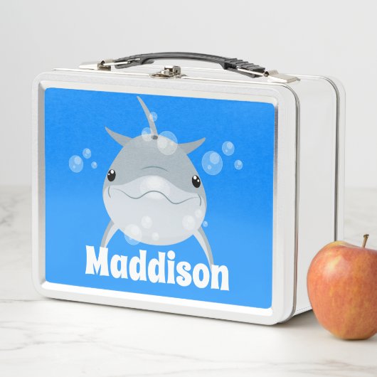 Lunch Box Caricature pour dauphin kawaii joyeux (En situation)