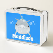 Lunch Box Caricature pour dauphin kawaii joyeux (Dos)