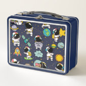 Lunch Box Caricature spatiale astronaute (Devant)