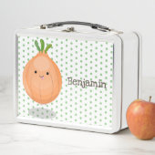 Lunch Box Caricature vert oignon brun joli (En situation)