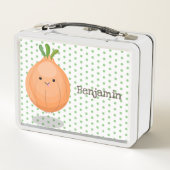 Lunch Box Caricature vert oignon brun joli (Dos)