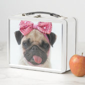 Lunch Box Carlin à cou rose (En situation)