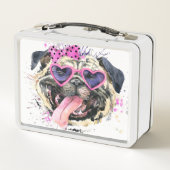 Lunch Box Carlin rose mignon d'aquarelle (Dos)