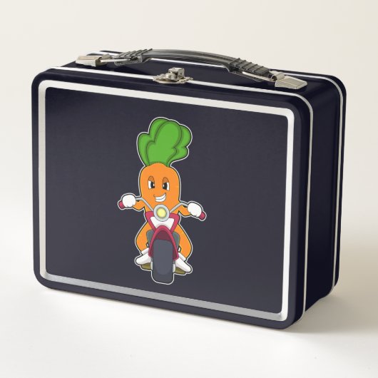 Lunch Box Carotte comme Biker avec Motorcycle.PNG (Devant)