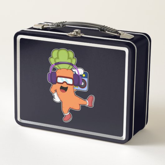 Lunch Box Carotte dans la musique avec casque (Devant)