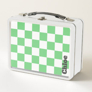 Lunch Box Carreaux de damier vert rétro Y2K