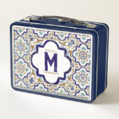 Lunch Box Carreaux d'ornement vintages Monogramme (Dos)