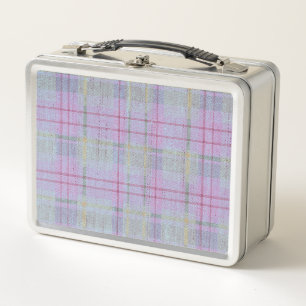 Lunch Box Carreaux Lavande Patinés