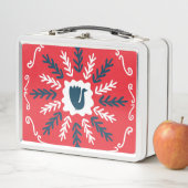Lunch Box Carrelage de Noël Folk Doodle Art (En situation)