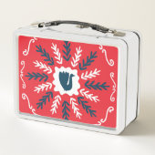 Lunch Box Carrelage de Noël Folk Doodle Art (Dos)