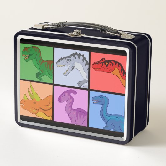 Lunch Box Carrés dinosaures (Devant)