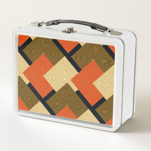 Lunch Box Carrés géométriques rétro : Motif Vintage.