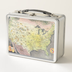 Lunch Box Carte imagée de l'Amérique - croquis de bande