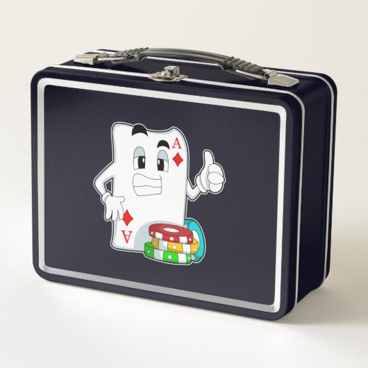 Lunch Box Carte Poker avec jetons Poker (Devant)