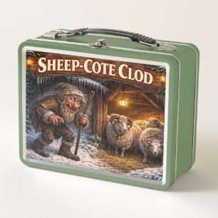 Lunch Box Carte postale du lutin de Noël islandais Sheep Cot