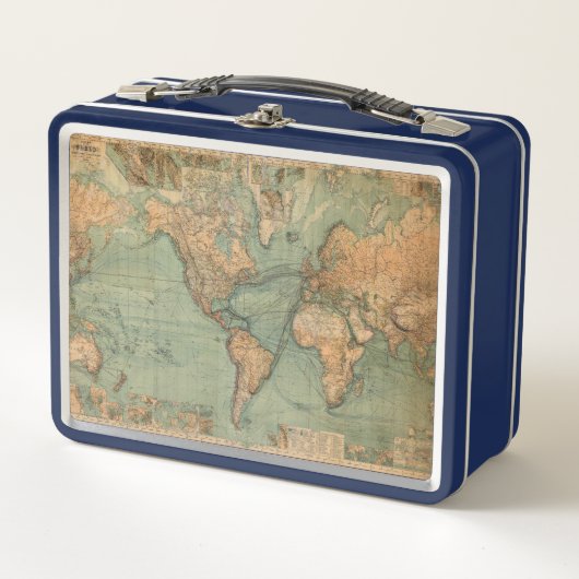 Lunch Box Carte vintage du monde antique (Devant)