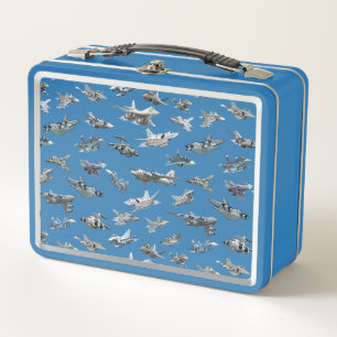 Lunch Box Cartographie avions militaires sans couture motif