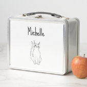 Lunch Box Carton de chat mignon Winking Kitty Blanc noir (En situation)
