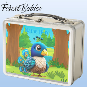 Lunch Box Carton d'oiseau Peacock Whimsical Unique