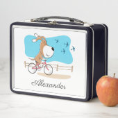 Lunch Box Cartoon Chien mignon Chien Chiot Vélo équitation V (En situation)