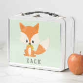 Lunch Box Cartoon de renard orange mignon Forêt de bois Anim (En situation)