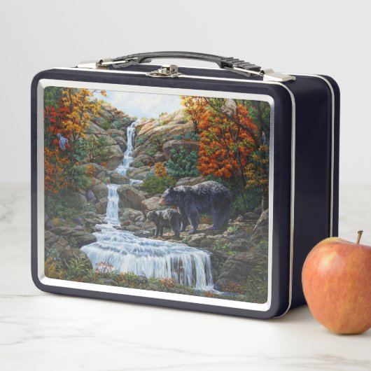 Lunch Box Cascade Mère et Cube Ours Noir (En situation)