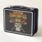 Lunch Box Casque de crâne pompier personnalisé Ax pompier (Dos)