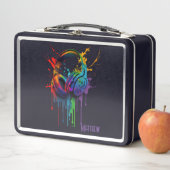 Lunch Box Casque de jeu d'aquarelle graphique personnalisé (En situation)