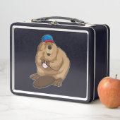 Lunch Box Castor au baseball avec une balle de baseball (En situation)