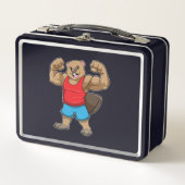 Lunch Box Castor en Bodybuilder avec gros bras (Devant)