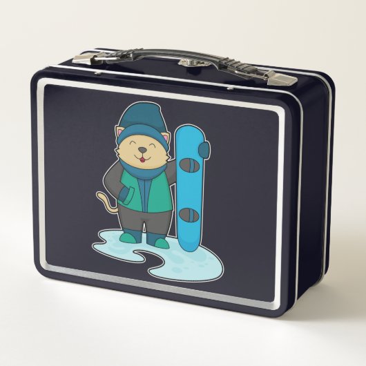 Lunch Box Cat as Snowboarder (Dos)