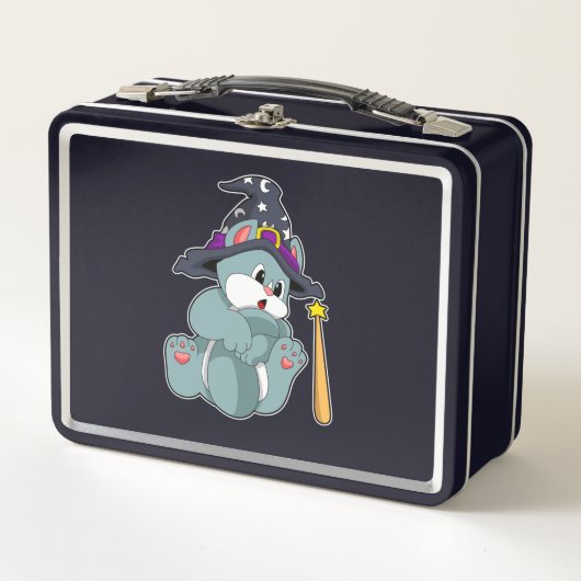 Lunch Box Cat en Assistant avec baguette magique et Casquett (Devant)