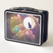 Lunch Box Cat noir coloré Crescent Lune (Devant)