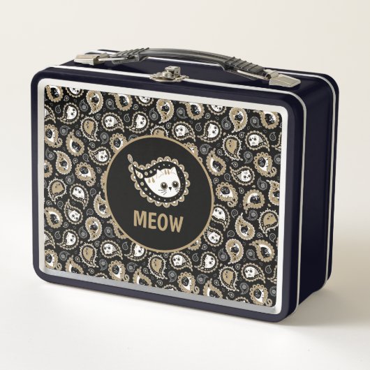 Lunch Box Cat Paisley (Devant)