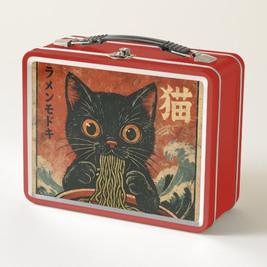 Lunch Box Cat Ramen Japonais drôle Graphisme Kawaii Cat Anim (Devant)