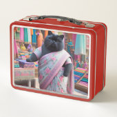 Lunch Box Cat vend des vêtements sur un marché indien (Dos)