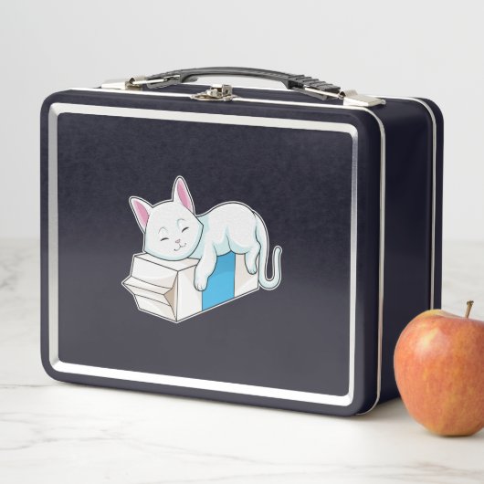 Lunch Box Cat with Milk (En situation)