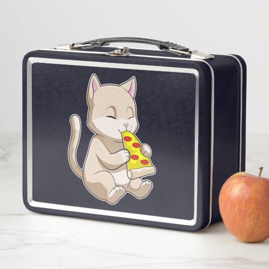 Lunch Box Cat with Pizza (En situation)