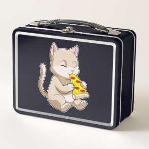 Lunch Box Cat with Pizza