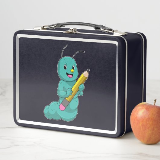 Lunch Box Caterpillar avec crayon (En situation)